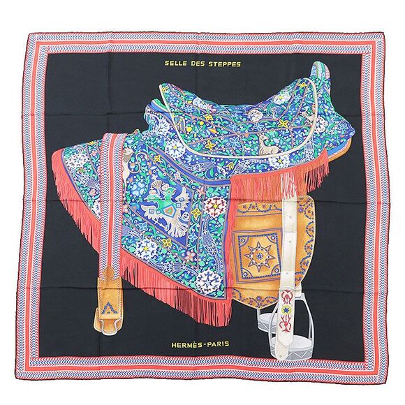 Hermes Selle des Steppes Silk Scarf - Picture 1 of 10